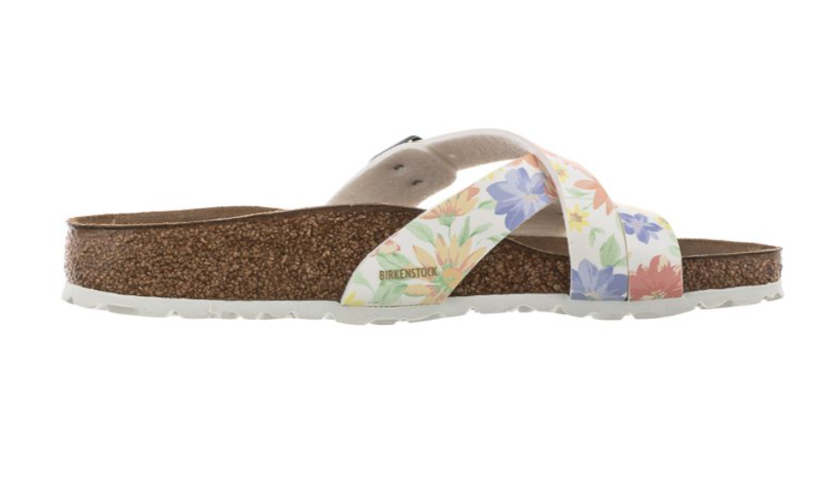 Birkenstock Yao Balance Birko-Flor Super Natural Flowers White Narrow
