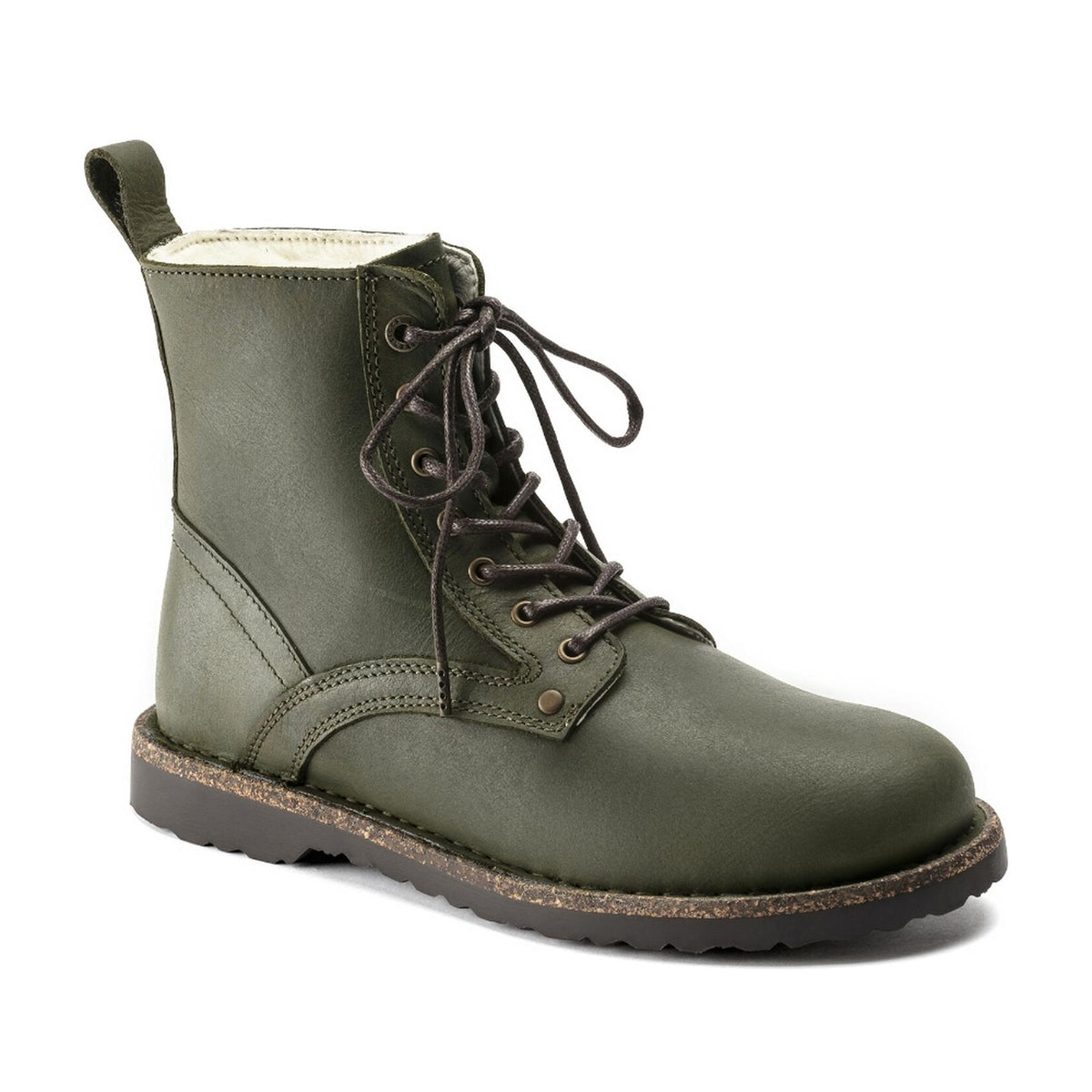 Birkenstock Bryson Shearling Nubuck Leather Sandals - Green - Narrow