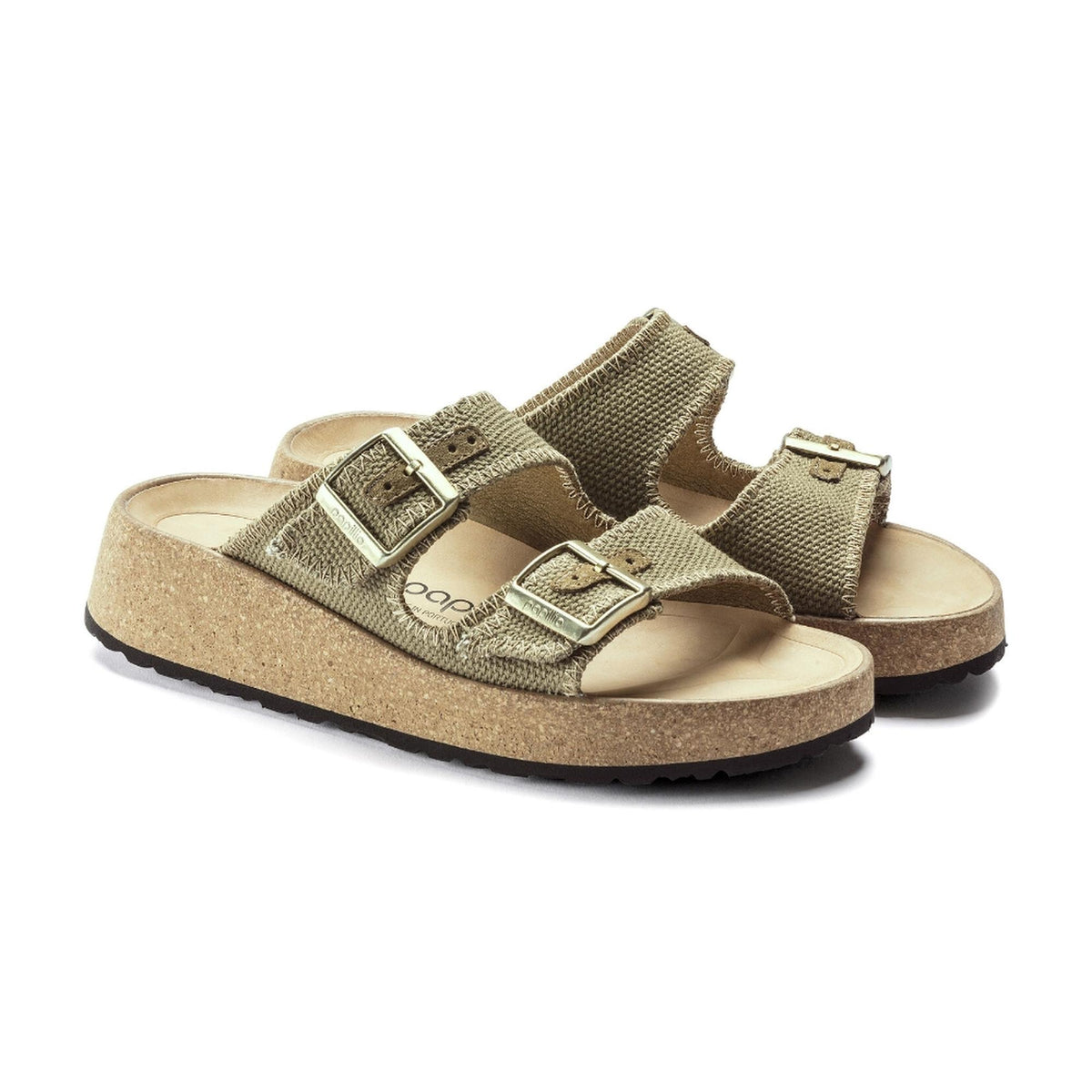 Birkenstock Gabriela Natural Fibre Mix Sandals - Khaki - Narrow
