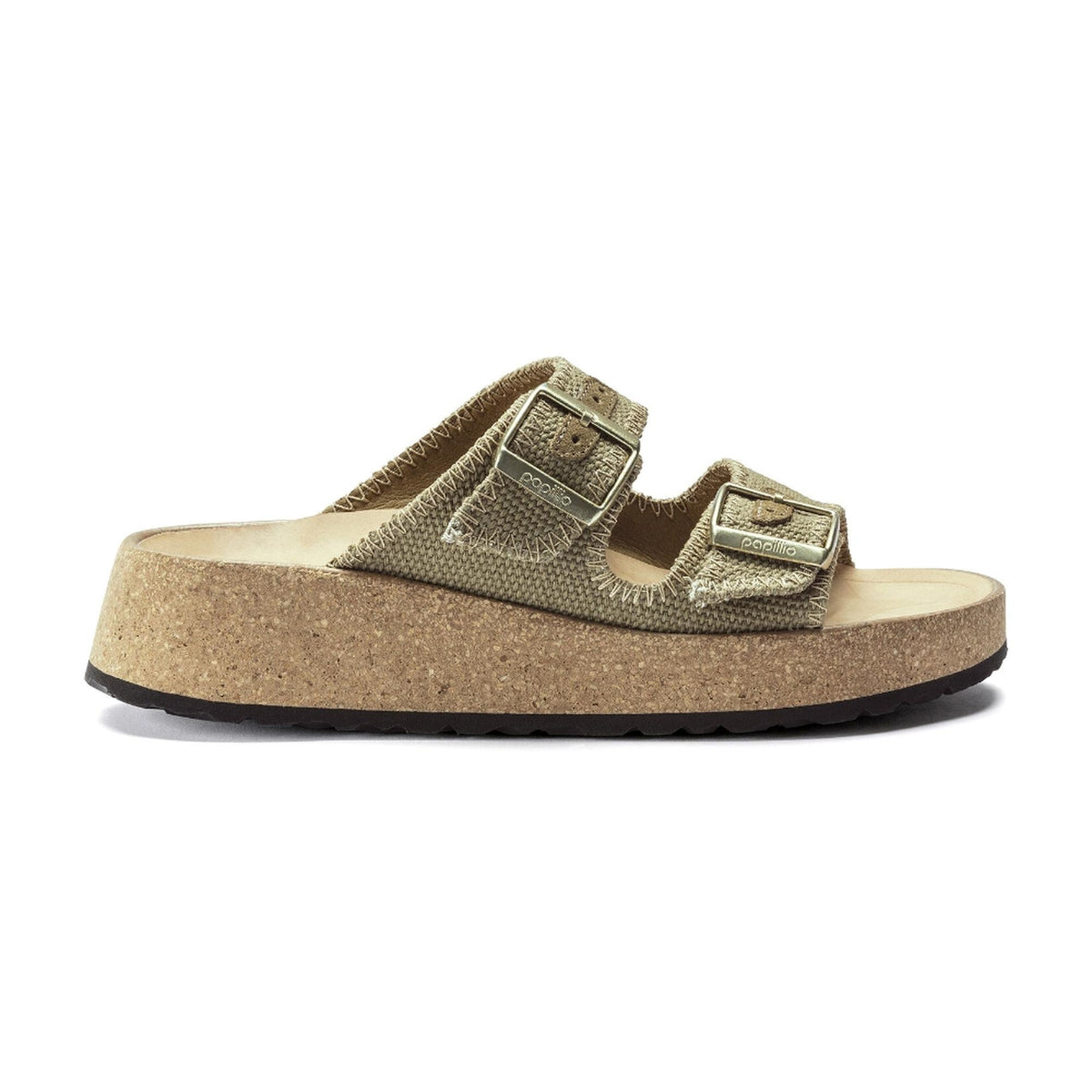 Birkenstock Gabriela Natural Fibre Mix Sandals - Khaki - Narrow