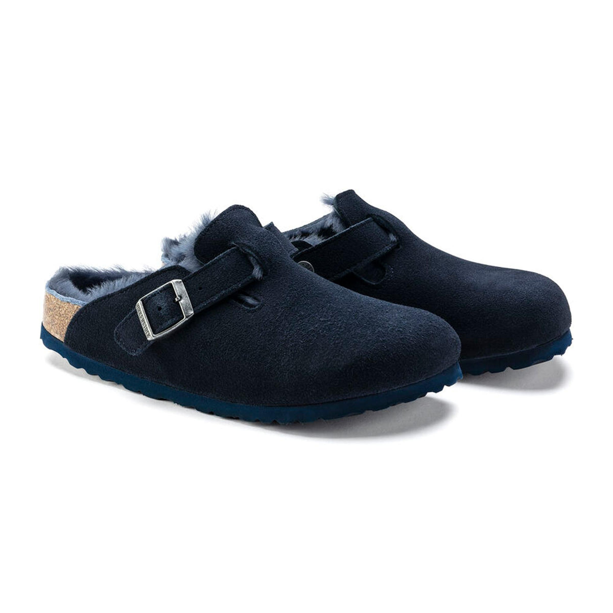 Birkenstock Boston Shearling Shearling Suede Leather Clogs - Night - Regular