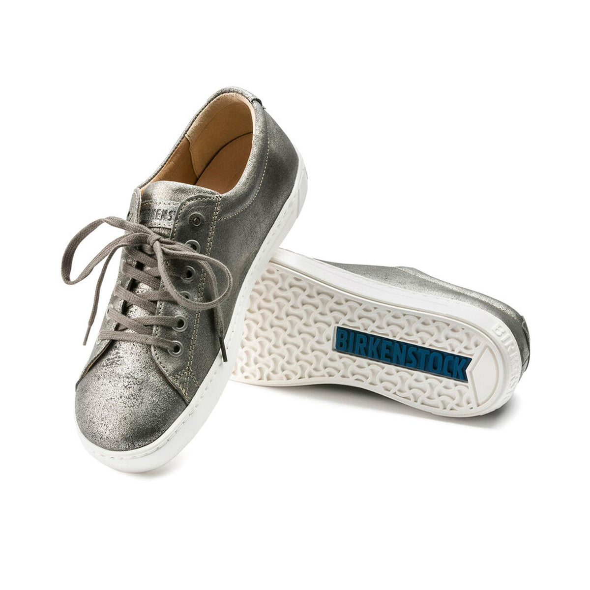 Birkenstock Arran Natural Leather Sandals - Silver - Narrow