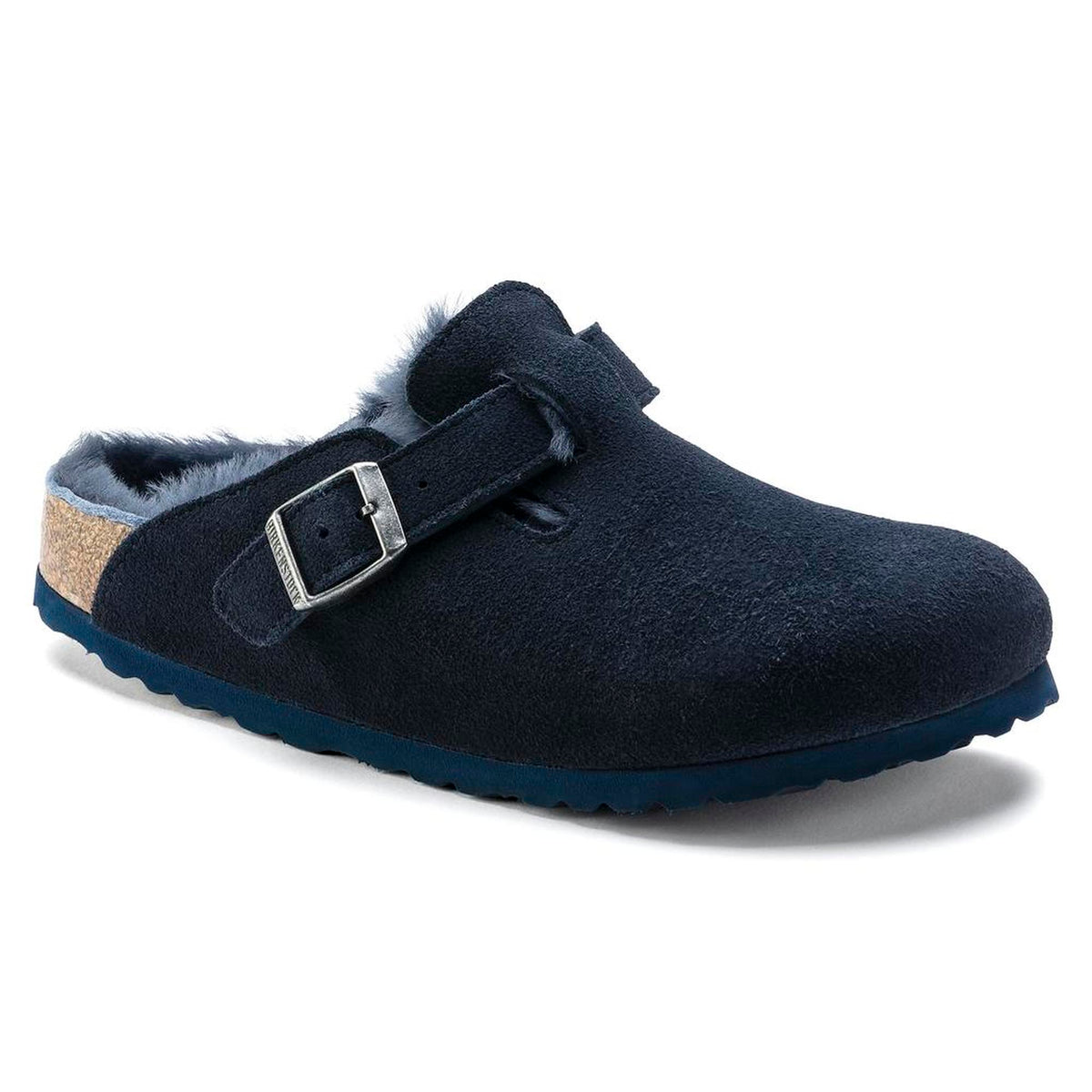 Birkenstock Boston Shearling Shearling Suede Leather Clogs - Night - Narrow