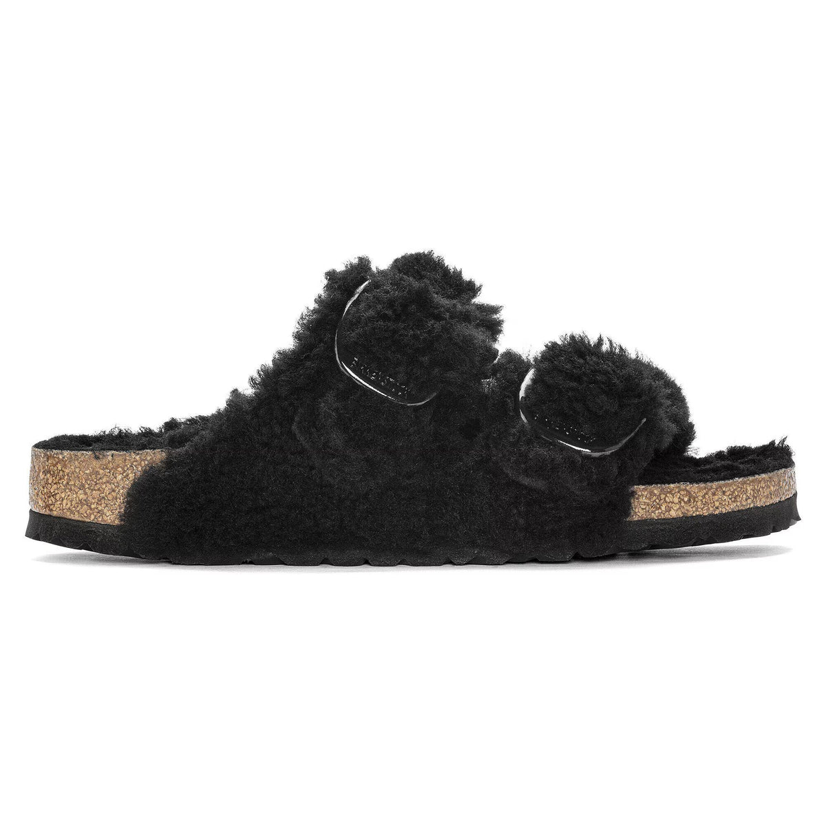 Birkenstock Arizona Big Buckle Teddy Fur Sandals - Black - Narrow