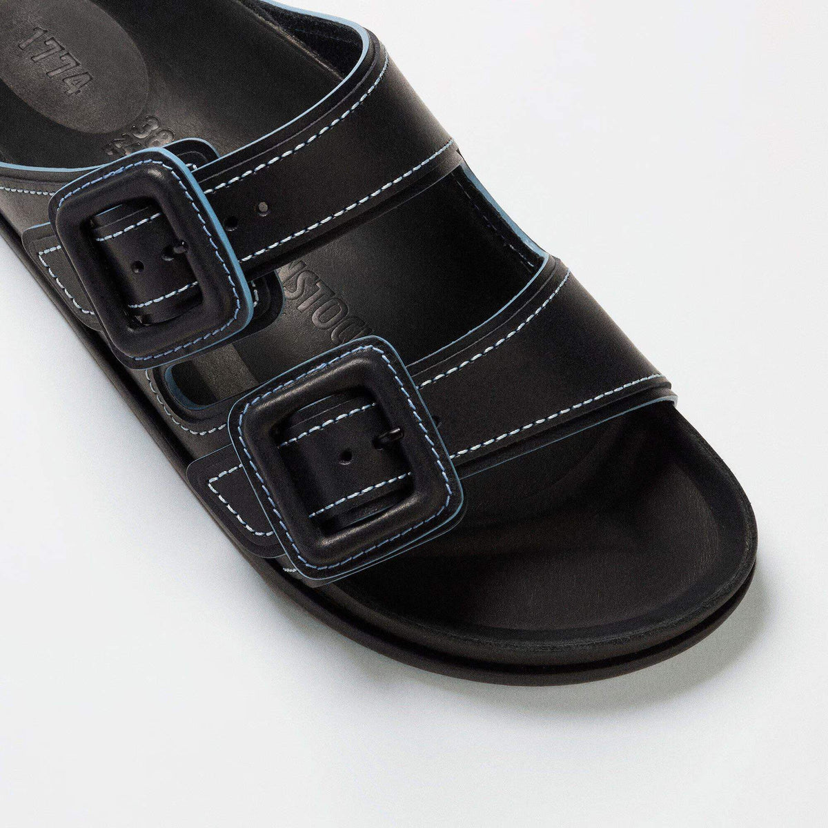 Birkenstock Arizona Veg Tan Natural Leather Sandals - Black - Regular