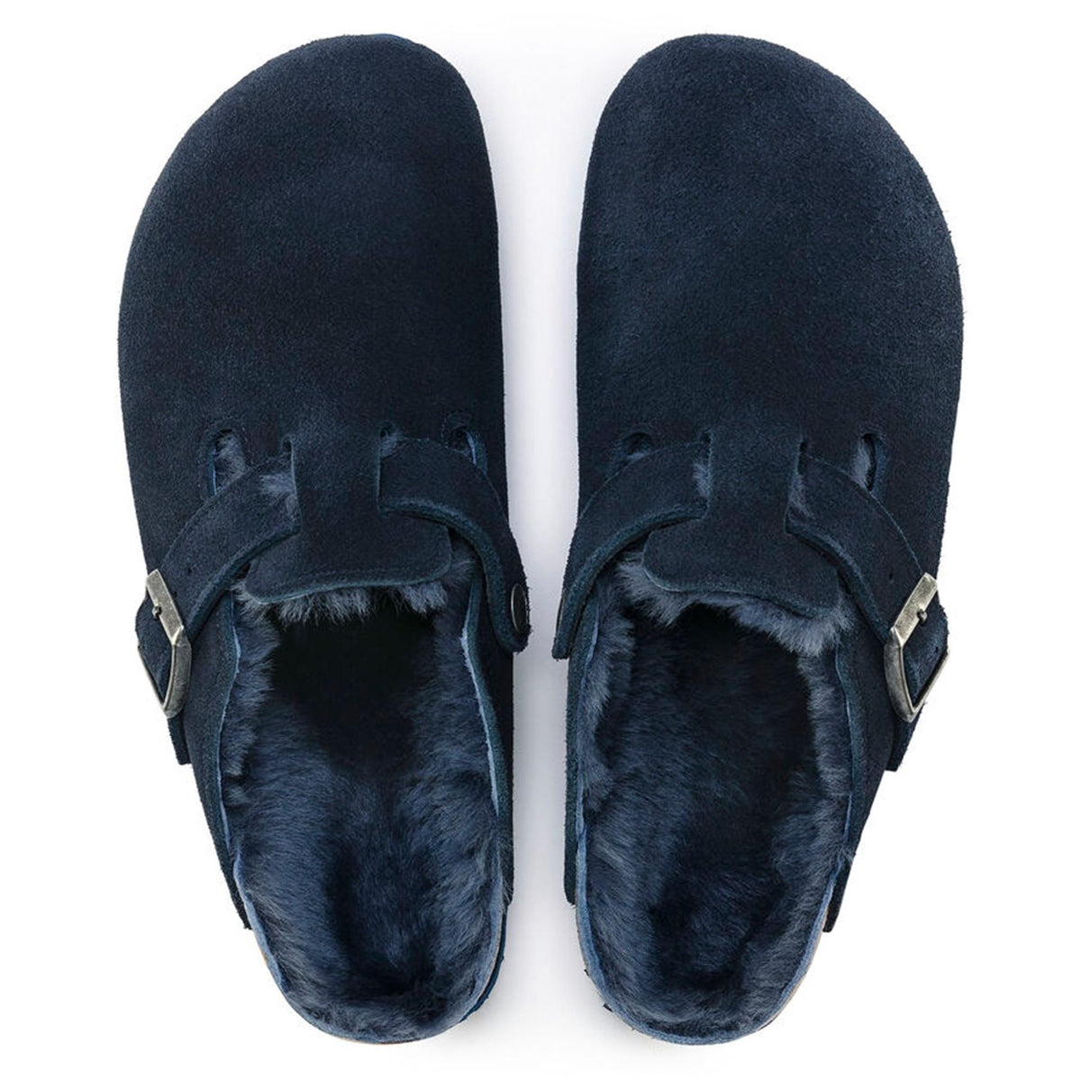Birkenstock Boston Shearling Shearling Suede Leather Clogs - Night - Regular
