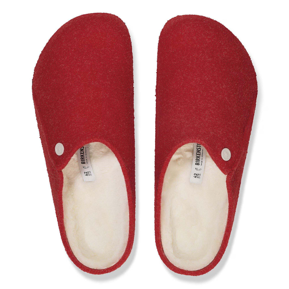 Birkenstock Zermatt Rivet Felt Clogs - Red, Regular