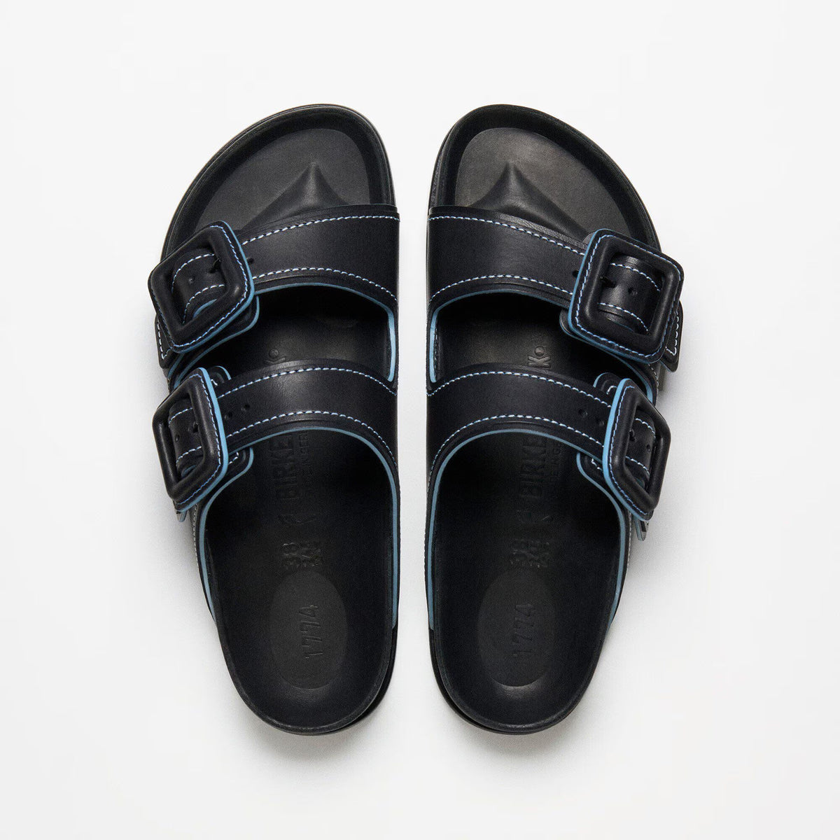 Birkenstock Arizona Veg Tan Natural Leather Sandals - Black - Regular