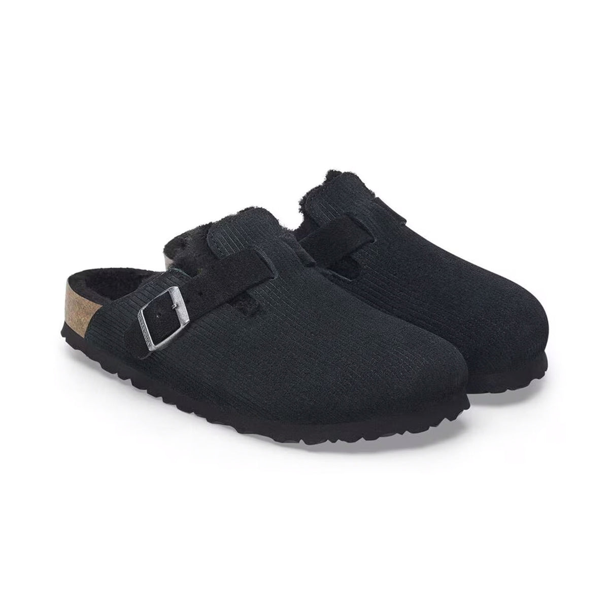 Birkenstock Boston VL Suede Leather Clogs - Cork Brown, Narrow