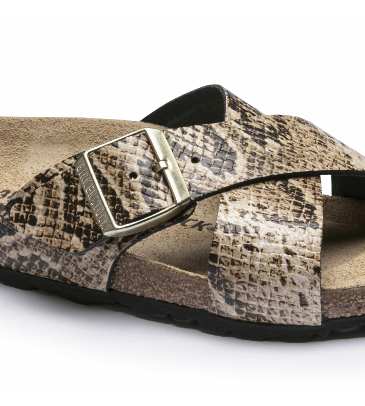 Birkenstock Siena Snake Brown Leather Sandals Narrow