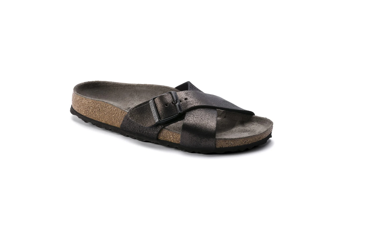 Birkenstock Siena Washed Metallic Antique Black Regular
