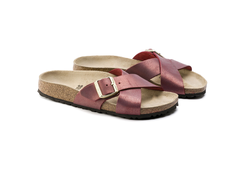 Birkenstock Siena Washed Metallic Port Suede Sandals Regular
