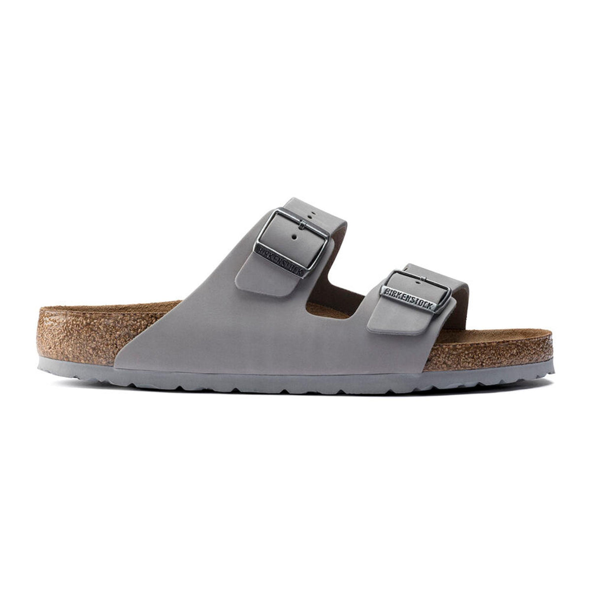 Birkenstock Arizona Soft Footbed Natural Leather Sandals - Grey - Narrow