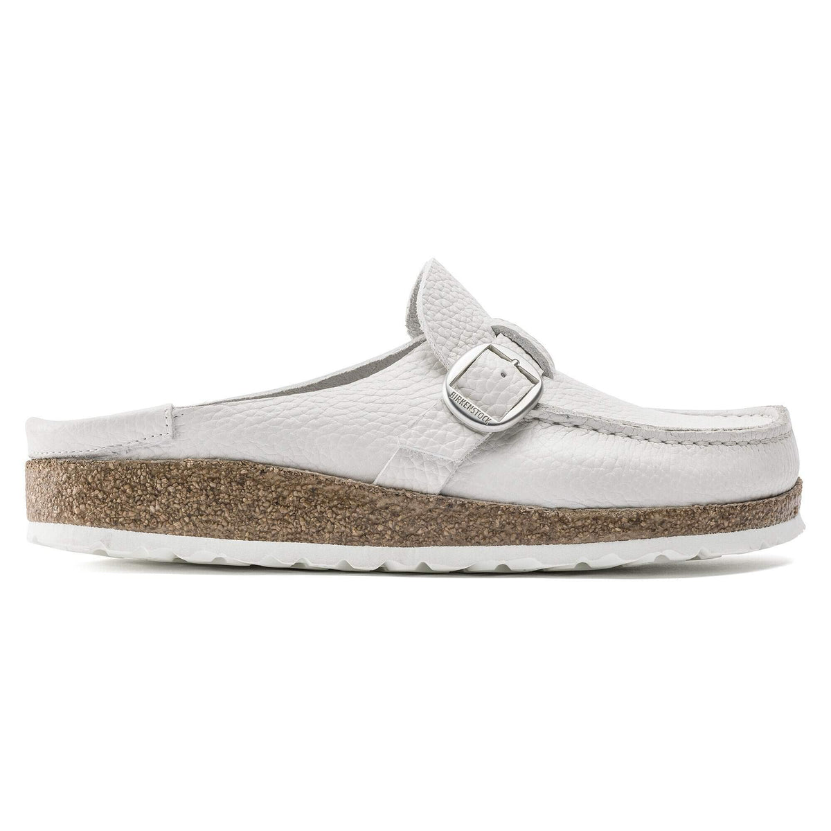 Birkenstock Buckley Natural Leather Clogs - White - Narrow
