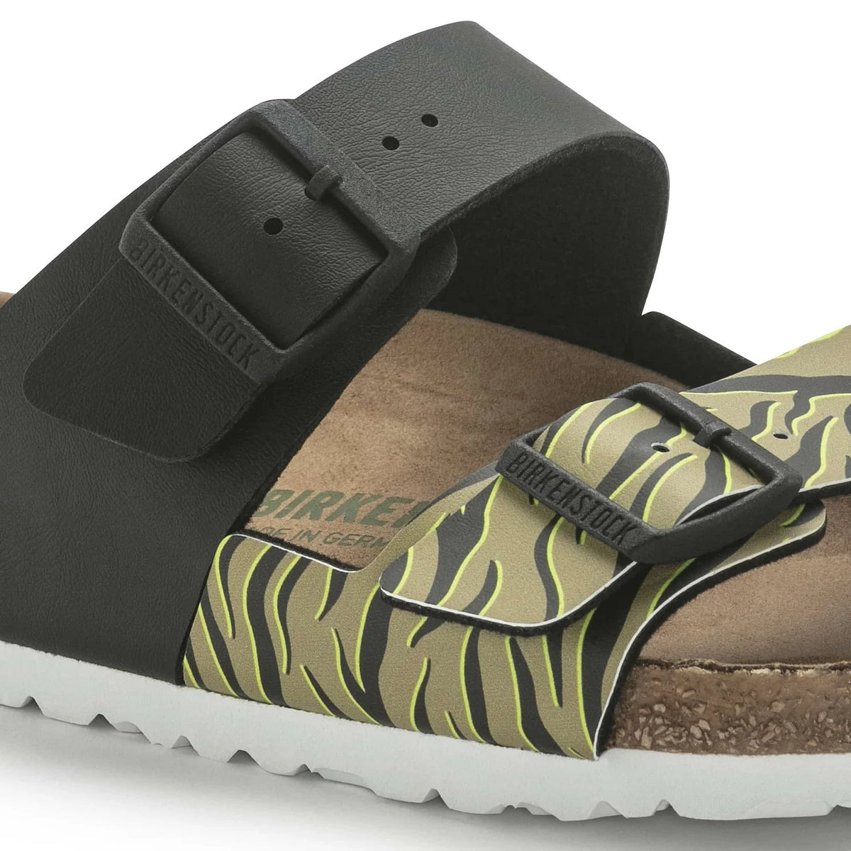 Birkenstock Arizona Split Birko-Flor Sandals - Zebra Cork Brown / Black - Narrow