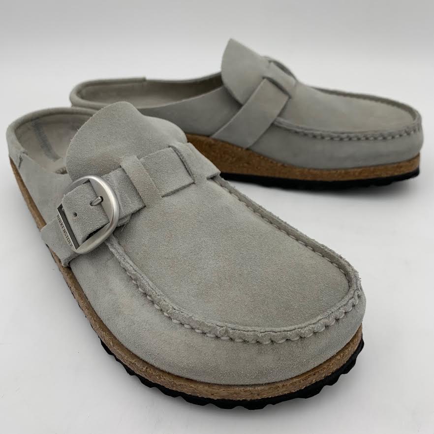 Birkenstock Buckley Suede Leather Clogs - Mineral - 1022464 - Narrow