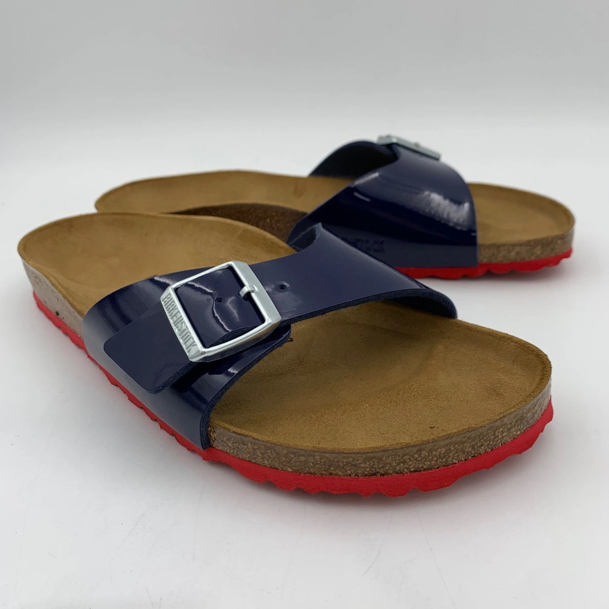Birkenstock Madrid Patent Sandals - Patent Dress Blue - 339263 - Narrow