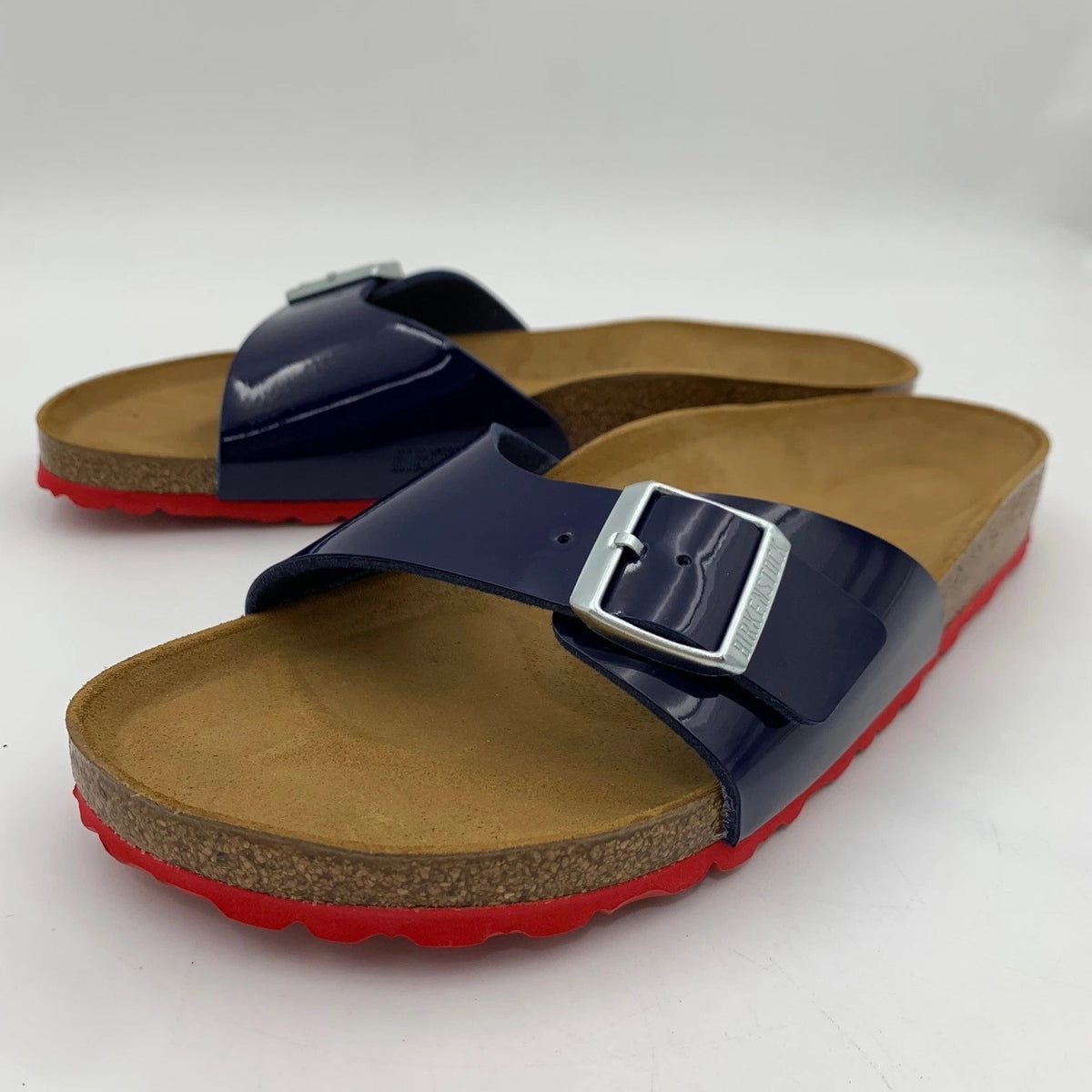 Birkenstock Madrid Patent Sandals - Patent Dress Blue - 339263 - Narrow