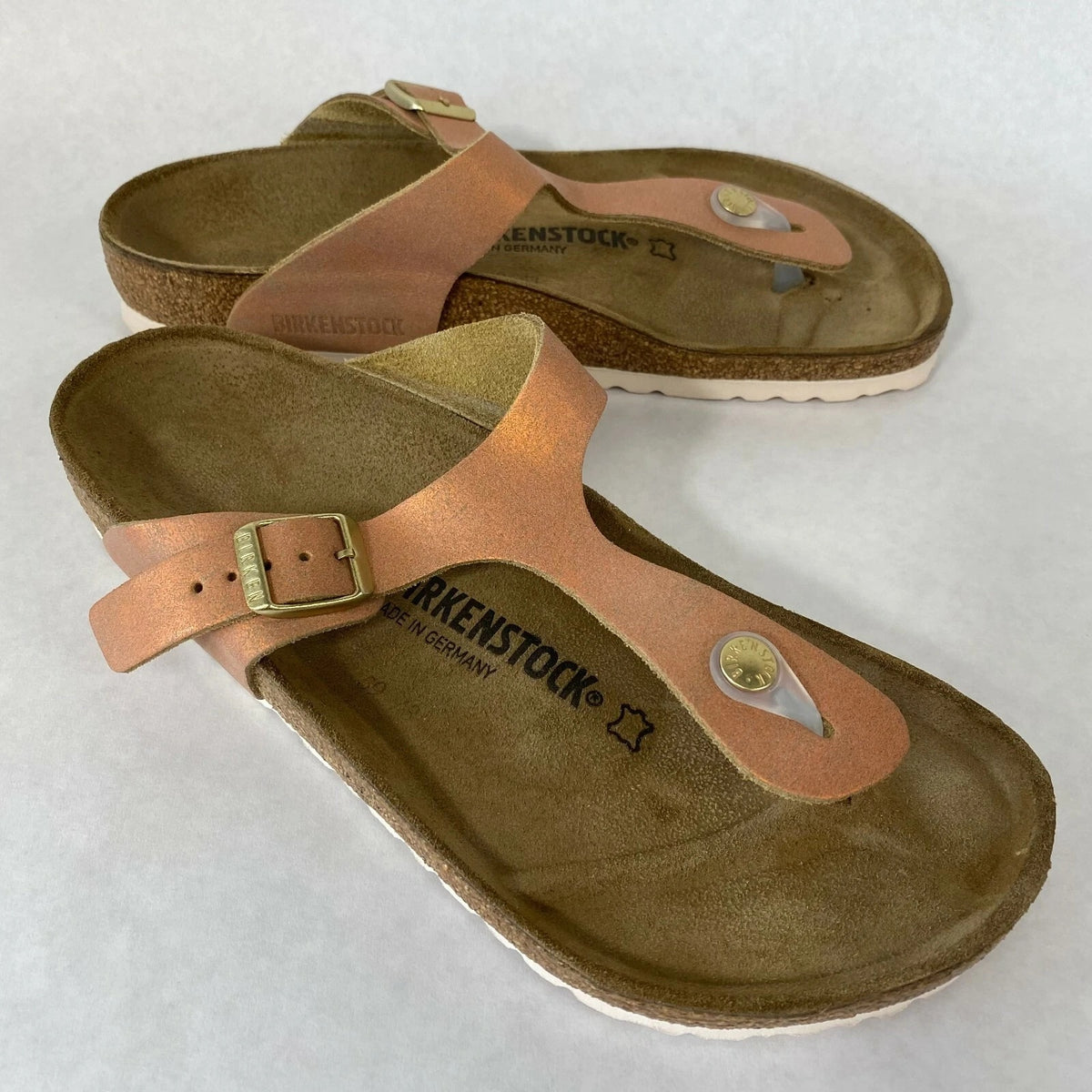 Birkenstock Gizeh Washed Leather Thong Sandals - Metallic Sea Copper - 1012909 - Regular