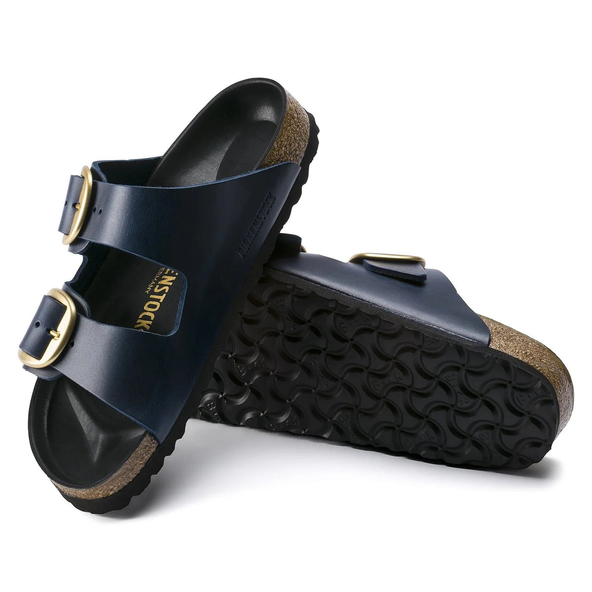Birkenstock Arizona Big Buckle Big Buckle Oiled Leather Sandals - Blue - Narrow