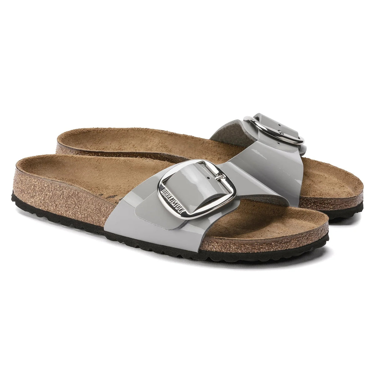 Birkenstock Madrid Big Buckle Birko-Flor  Sandals - Patent Alloy - 1021337 - Narrow