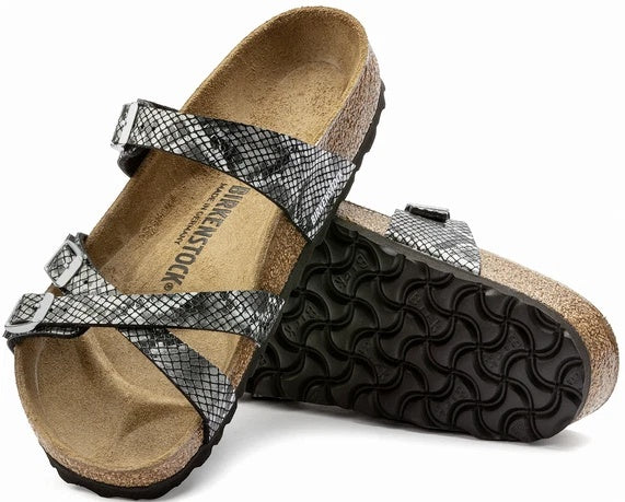 Birkenstock Franca Microfiber Python Sandals - Shiny Python Black - 1023935 - Regular