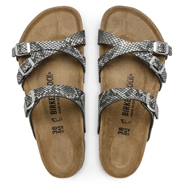 Birkenstock Franca Microfiber Python Sandals - Shiny Python Black - 1023935 - Regular