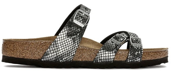 Birkenstock Franca Microfiber Python Sandals - Shiny Python Black - 1023935 - Regular