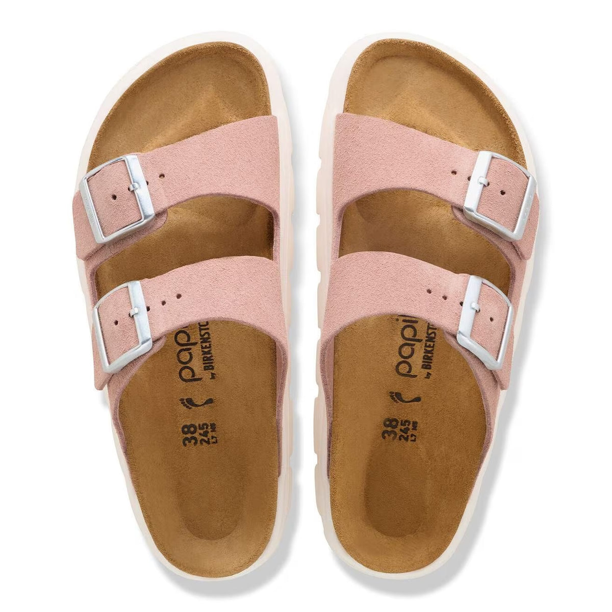 Birkenstock Arizona Pap Chunky Suede Leather Sandals - Pink Clay - 1031254 - Narrow