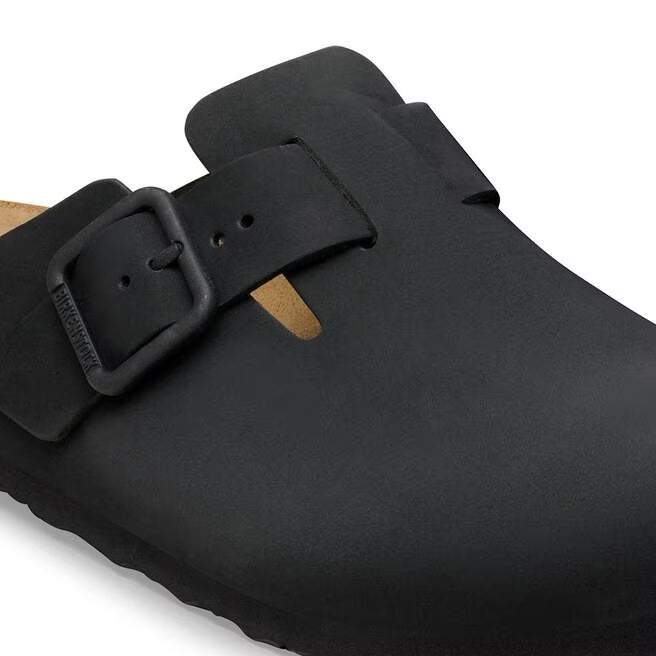 Birkenstock Boston Wire Buckle Nubuck Leather Clogs - Black - 1031585 - Regular
