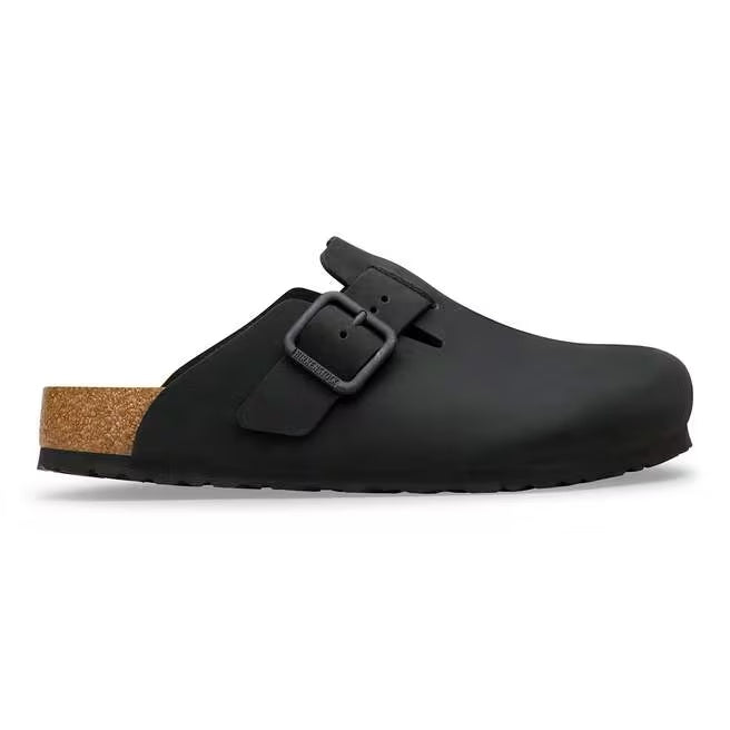 Birkenstock Boston Wire Buckle Nubuck Leather Clogs - Black - 1031585 - Regular