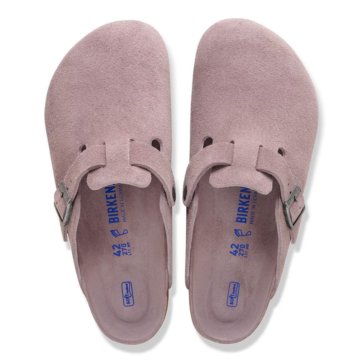 Birkenstock Boston Soft Footbed Suede Leather Clogs - Faded Purple - 1031624 - Regular