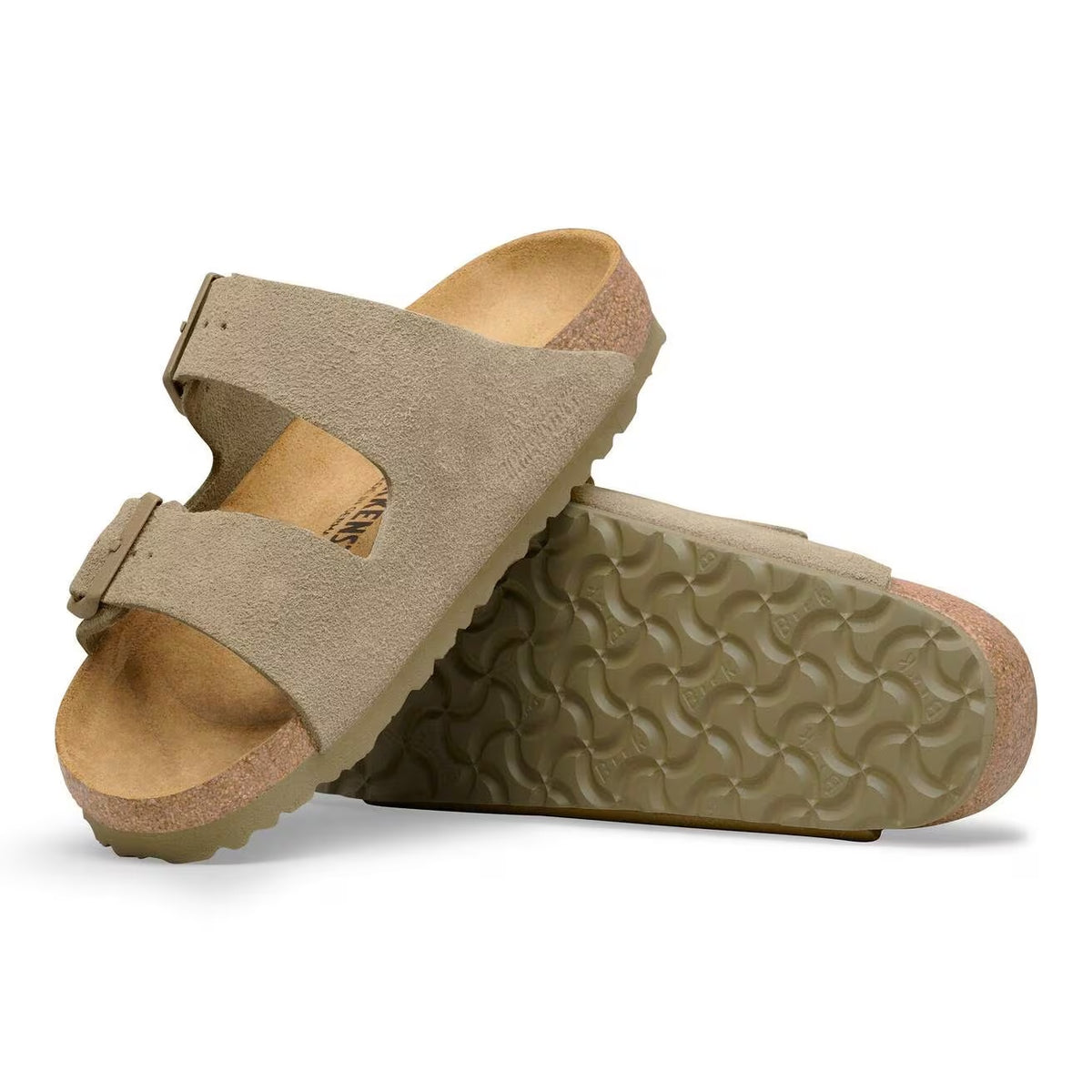 Birkenstock Arizona Suede Leather Sandals - Faded Khaki - 1031998 - Regular