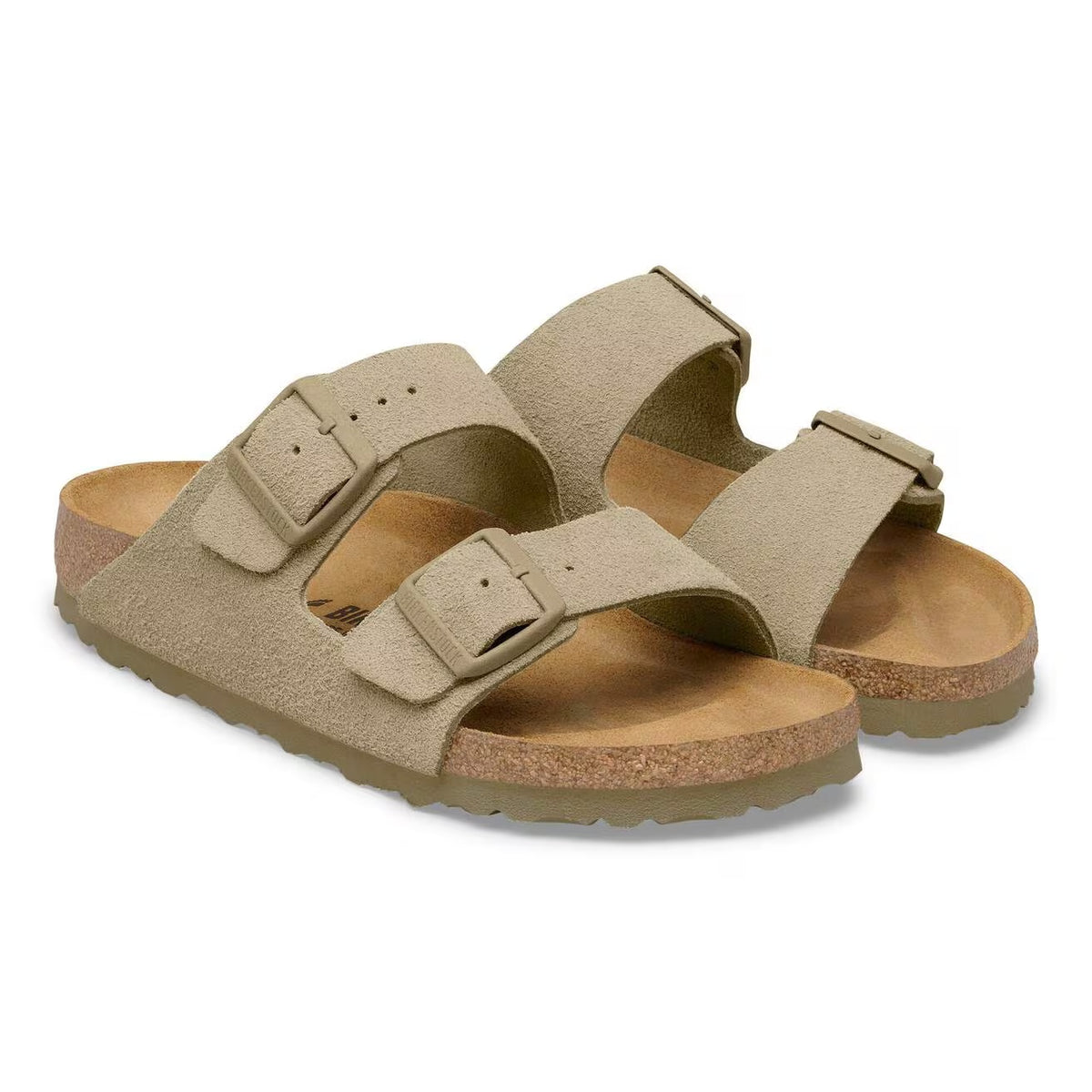 Birkenstock Arizona Suede Leather Sandals - Faded Khaki - 1031998 - Regular