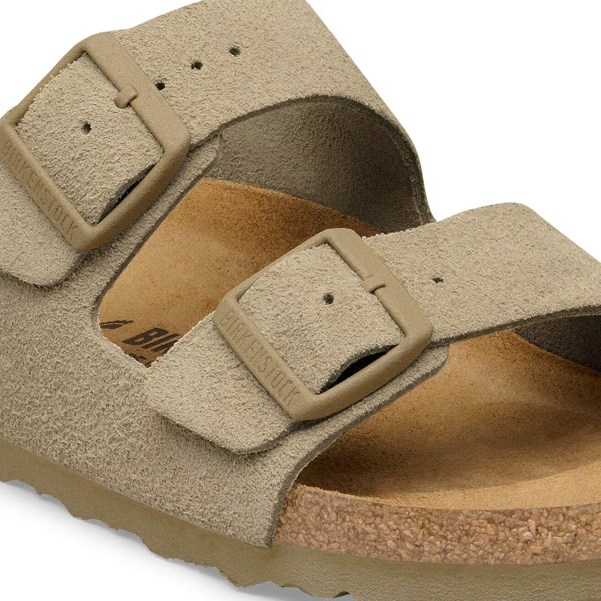 Birkenstock Arizona Suede Leather Sandals - Faded Khaki - 1031998 - Regular