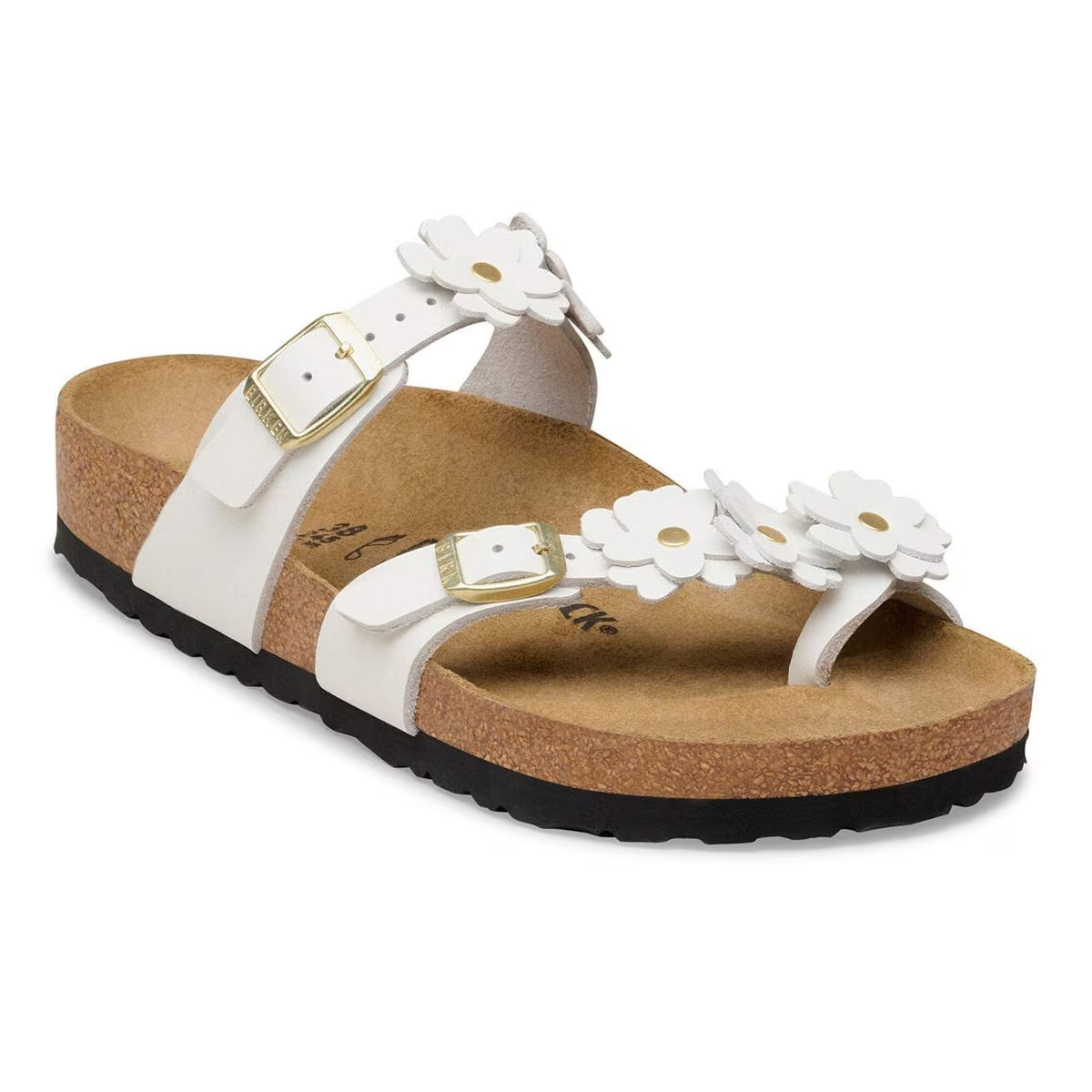 Birkenstock Mayari Flower Embellishment Natural Leather Sandals - White - 1032043 - Regular