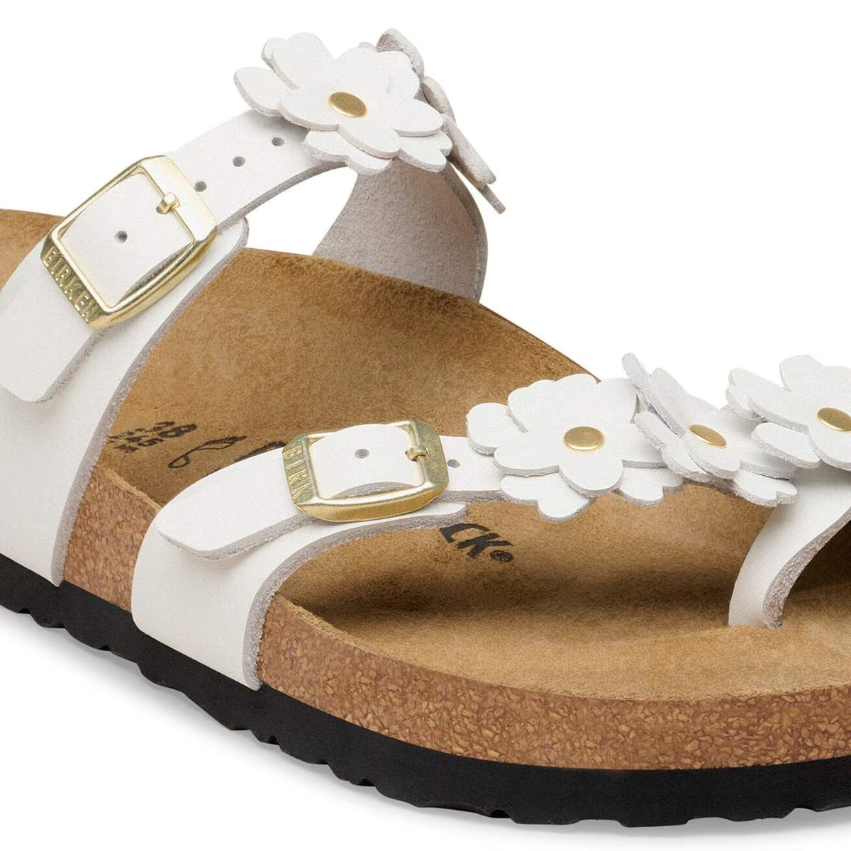 Birkenstock Mayari Flower Embellishment Natural Leather Sandals - White - 1032043 - Regular