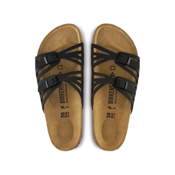 Birkenstock Granada Birkibuc Sandals -  Black - 92043 - Narrow