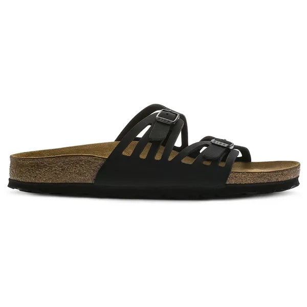 Birkenstock Granada Birkibuc Sandals -  Black - 92043 - Narrow