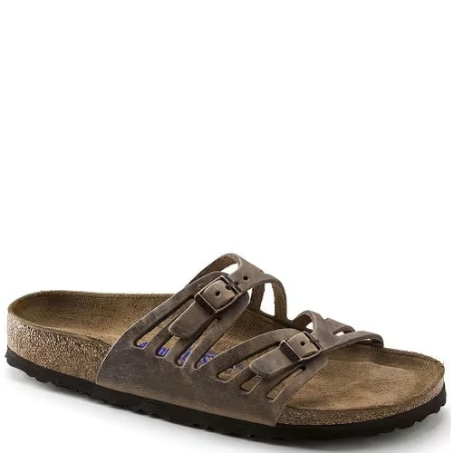 Birkenstock Granada Soft Footbed Oiled Leather Sandals - Tobacco Brown - 92881 - Regular