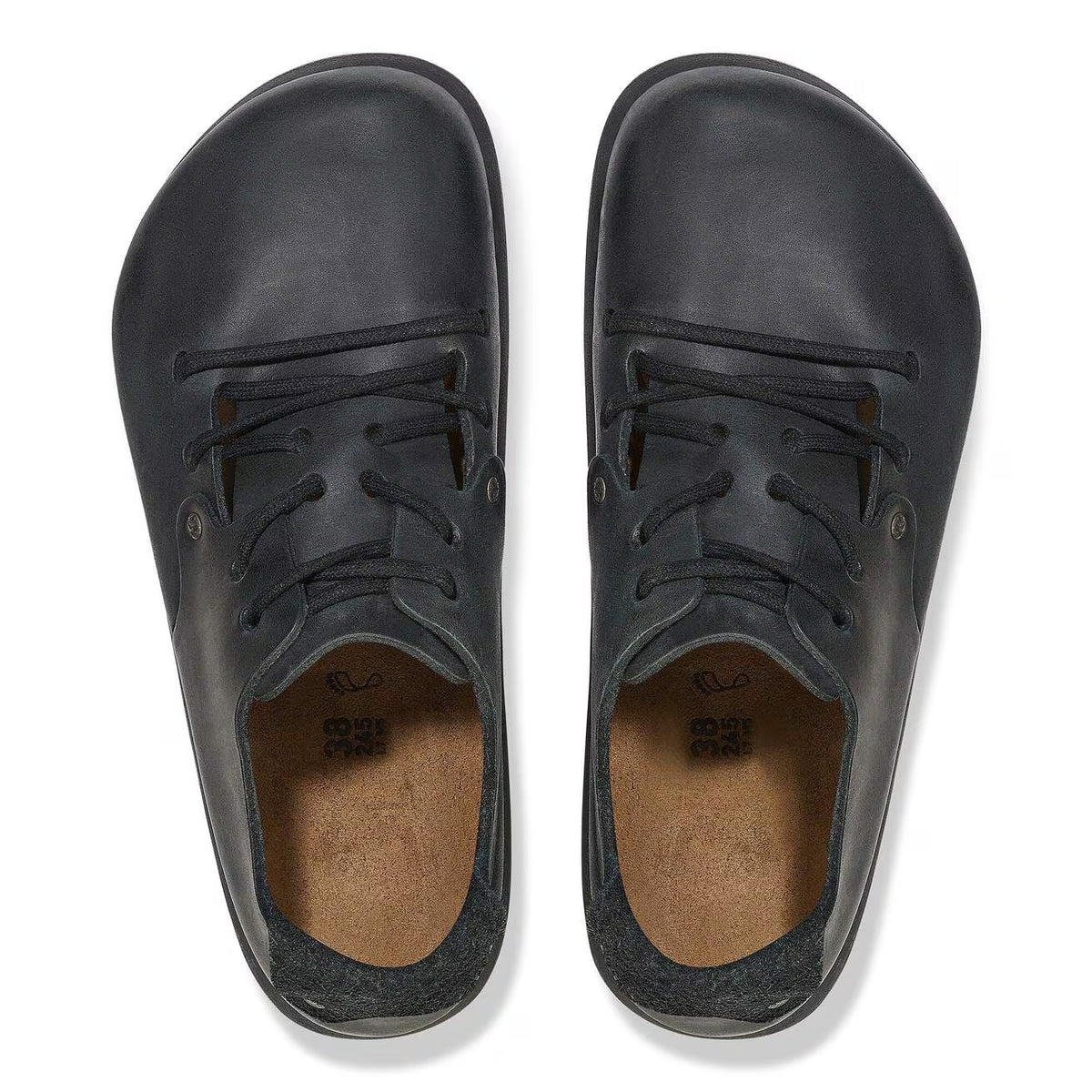 Birkenstock Montana Oiled Leather Shoes - Black - 199261 - Regular