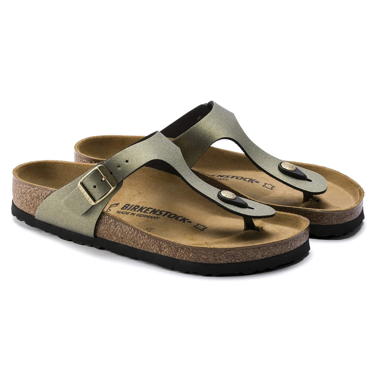 Birkenstock Gizeh Birko-Flor Sandals - Icy Metallic Stone Gold - 1014286 - Regular