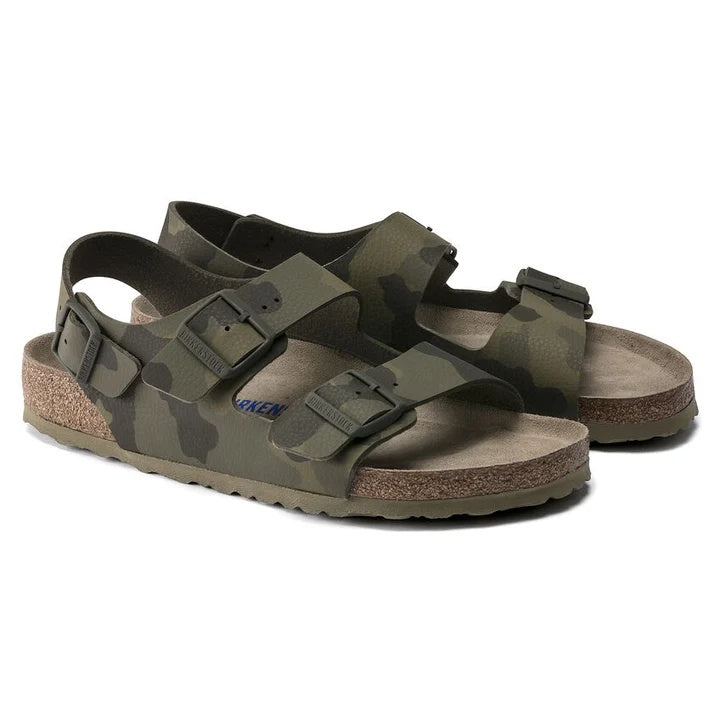 Birkenstock Milano Soft Footbed Birko-Flor Sandals - Desert Soil Camo Green - 1018780 - Regular