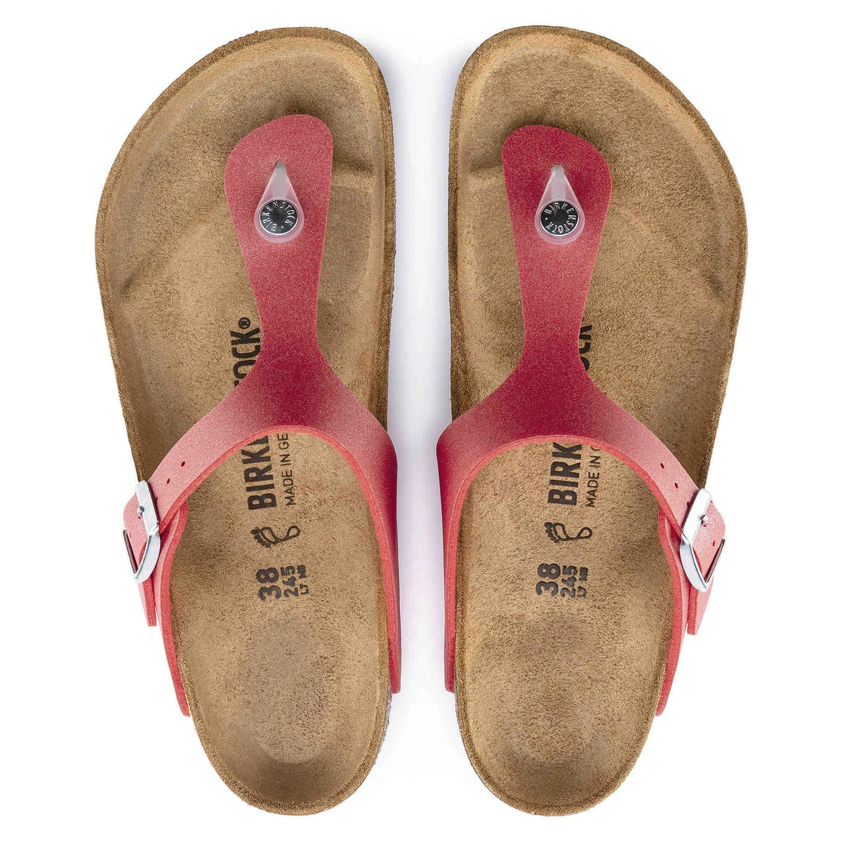 Birkenstock Gizeh Birko-Flor Sandals - Icy Metallic Poppy - 1019349 - Regular
