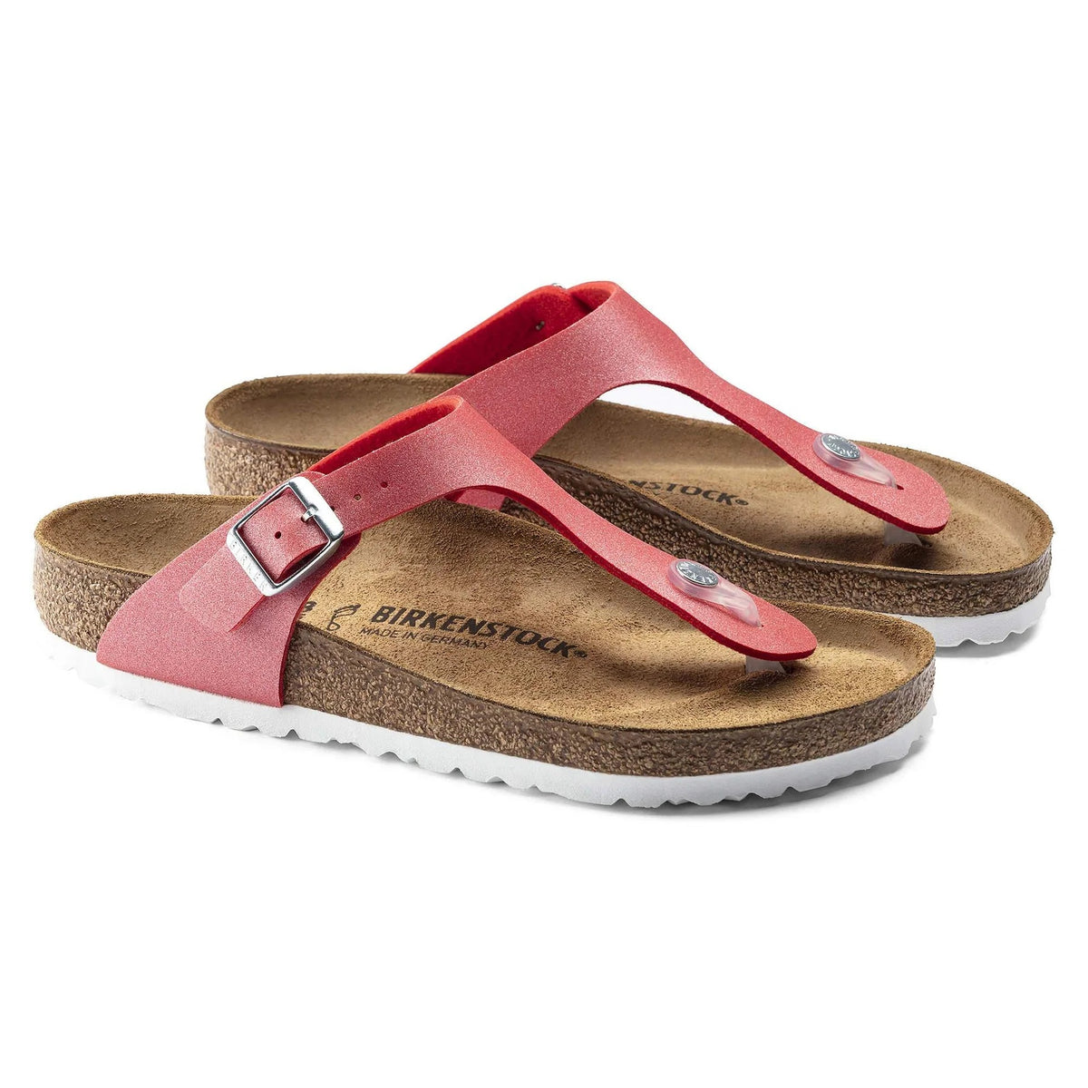 Birkenstock Gizeh Birko-Flor Sandals - Icy Metallic Poppy - 1019349 - Regular