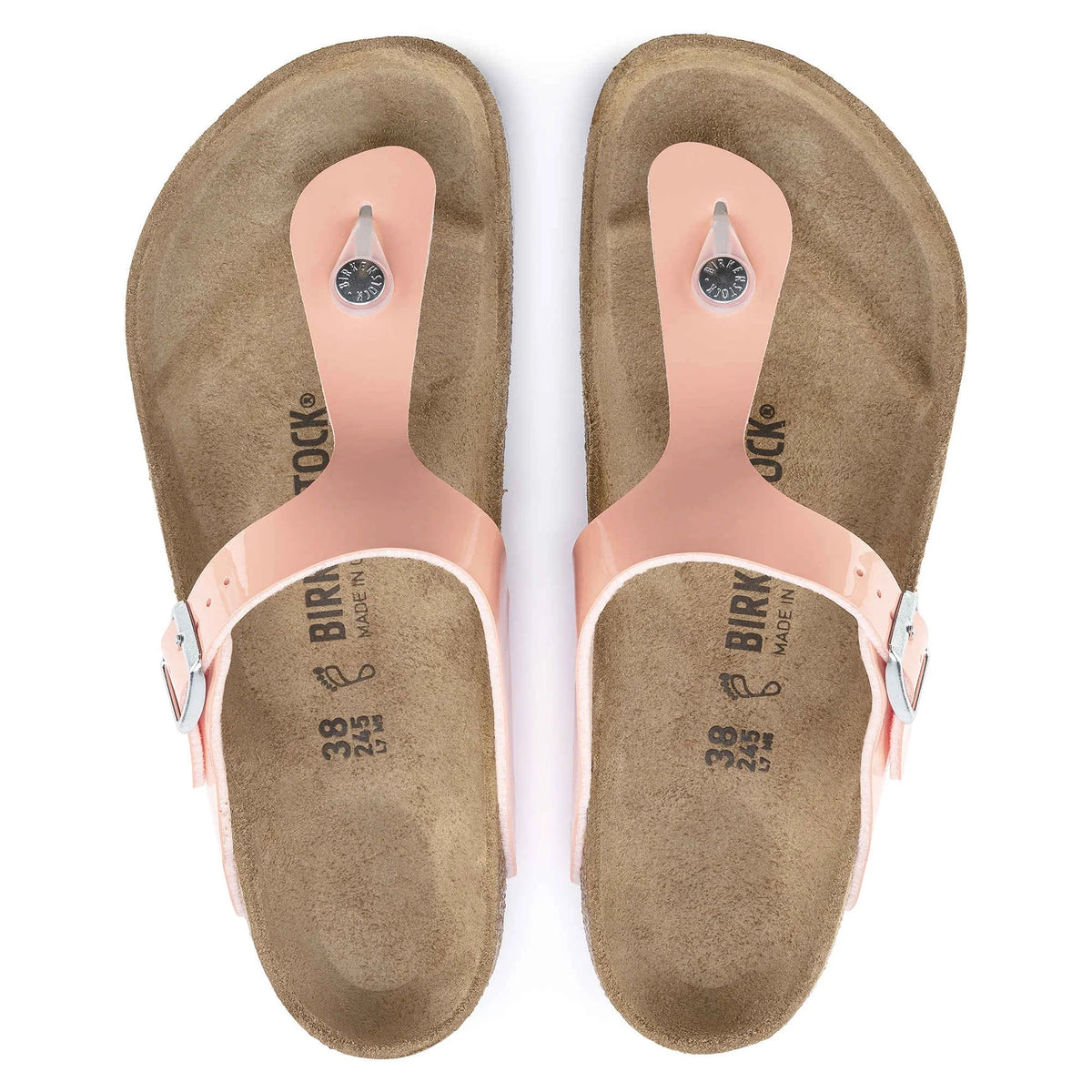 Birkenstock Gizeh Birko-Flor Sandals - Patent Coral Peach - 1019405 - Regular