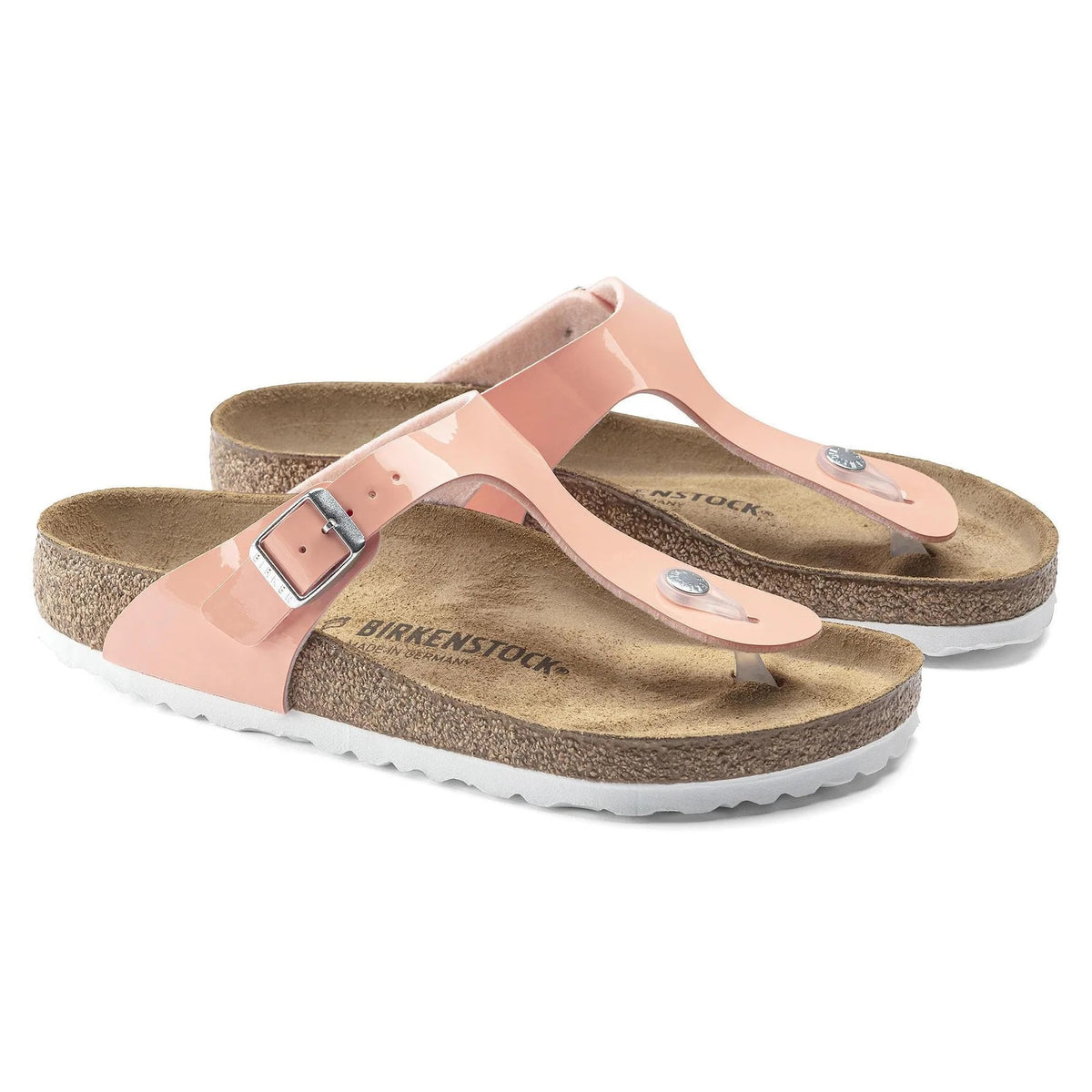 Birkenstock Gizeh Birko-Flor Sandals - Patent Coral Peach - 1019405 - Regular