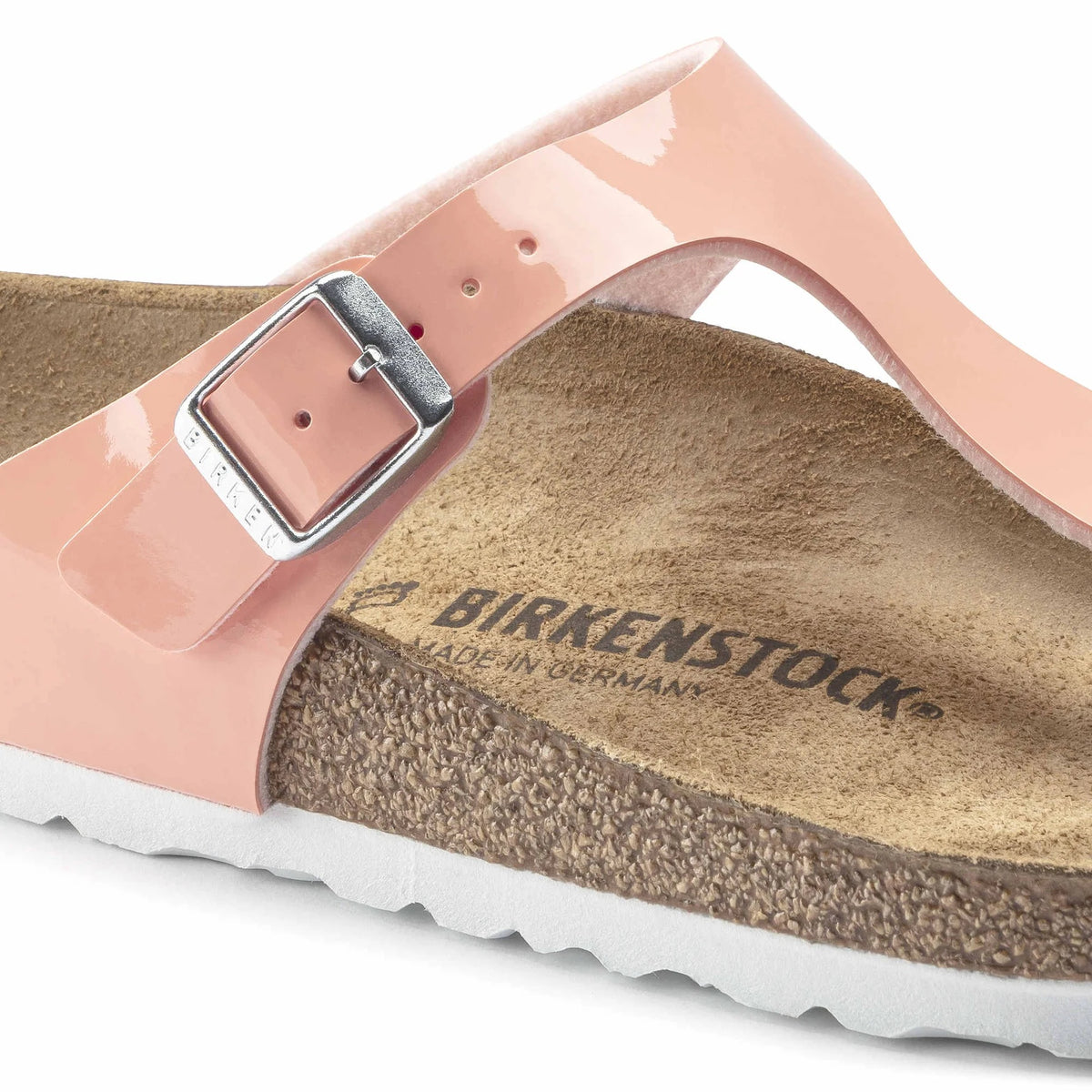 Birkenstock Gizeh Birko-Flor Sandals - Patent Coral Peach - 1019405 - Regular