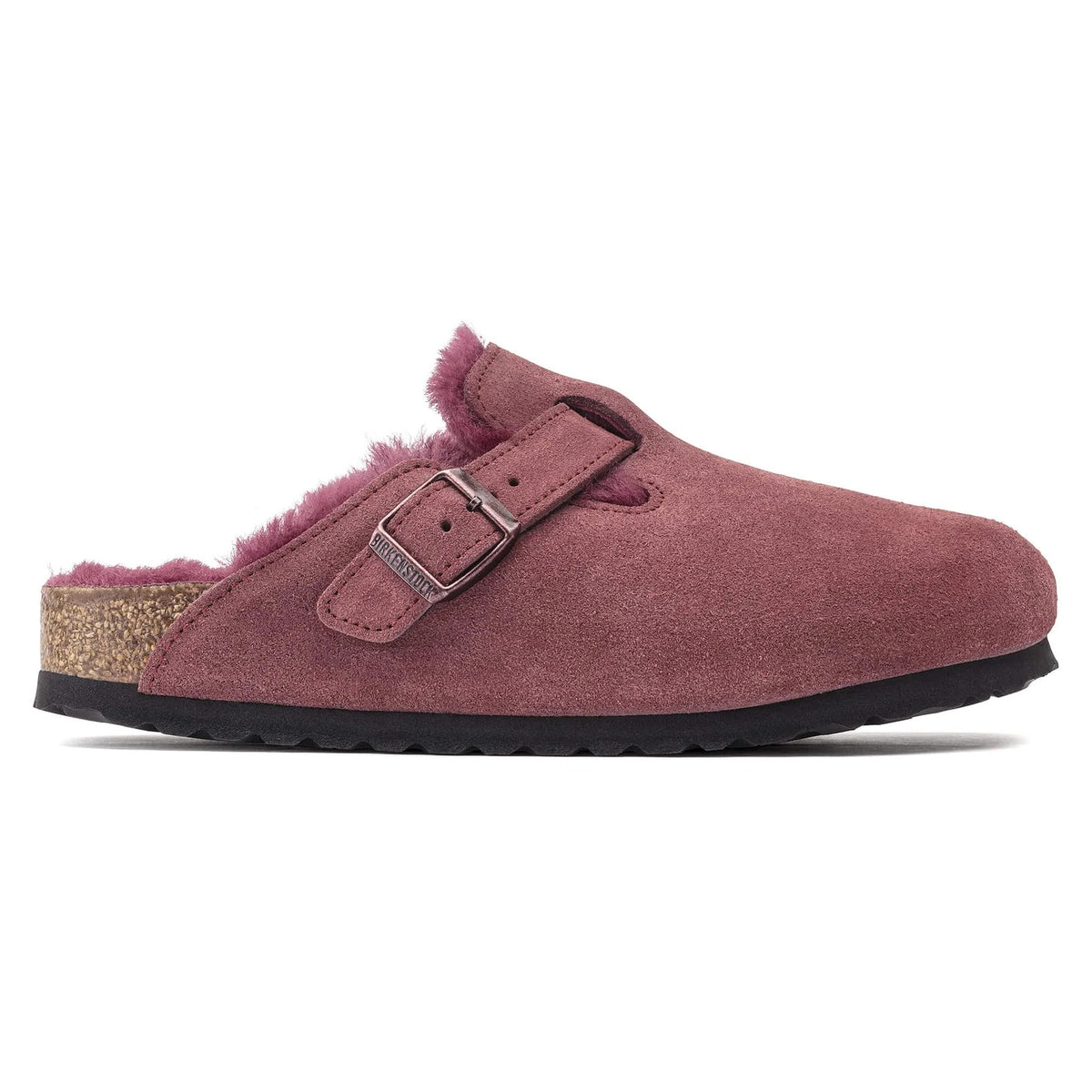 Birkenstock Boston Shearling Suede Leather Clogs - Maroon - 1020481 - Regular