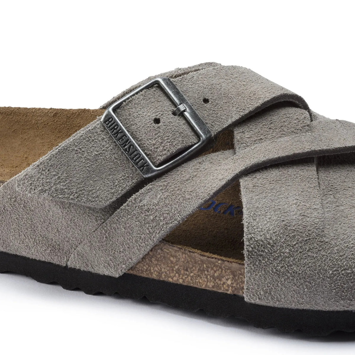 Birkenstock Lugano Soft Footbed Suede Leather Sandals - Stone Coin - 1020933 - Narrow